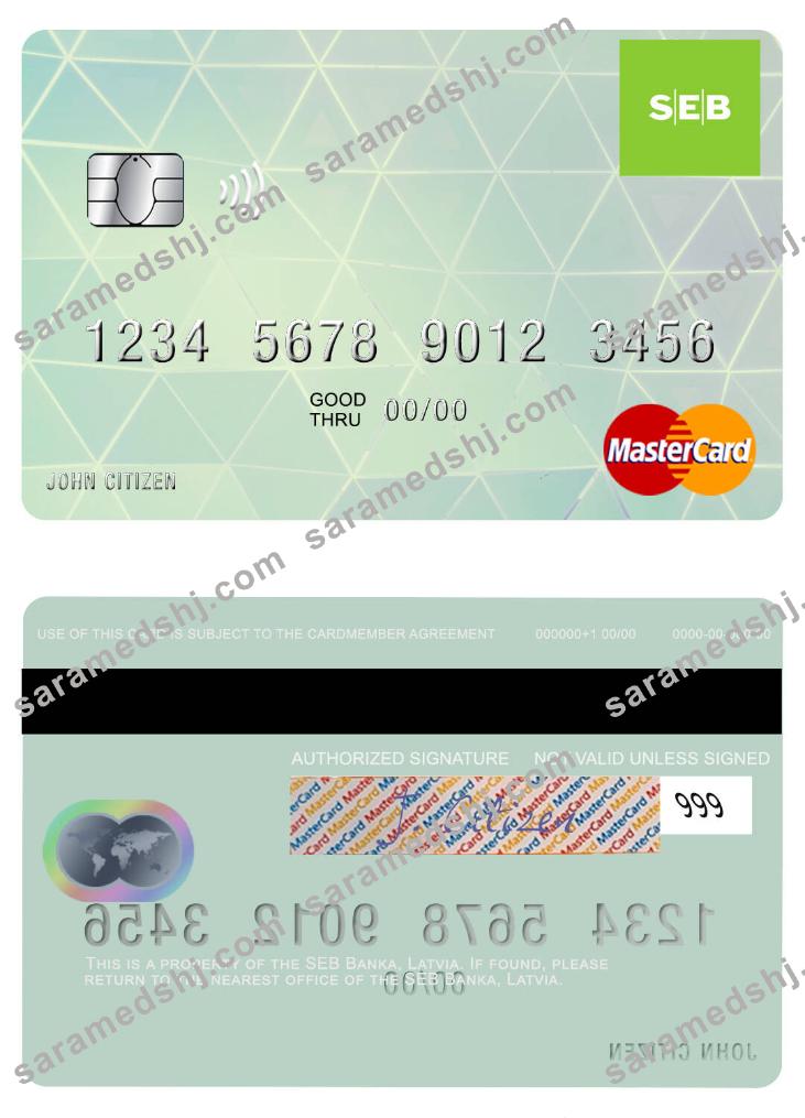 Latvia SEB Bank mastercard